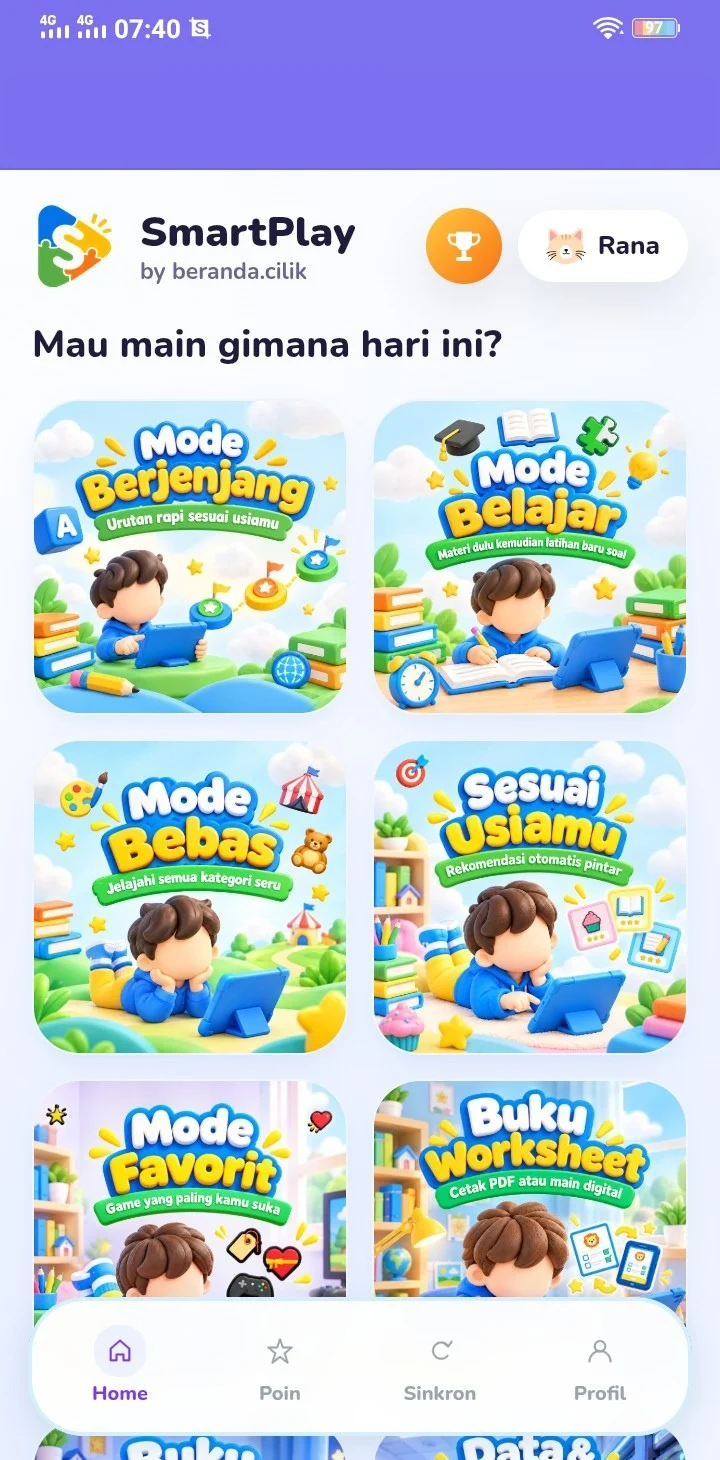 Tampilan Beranda SmartPlay